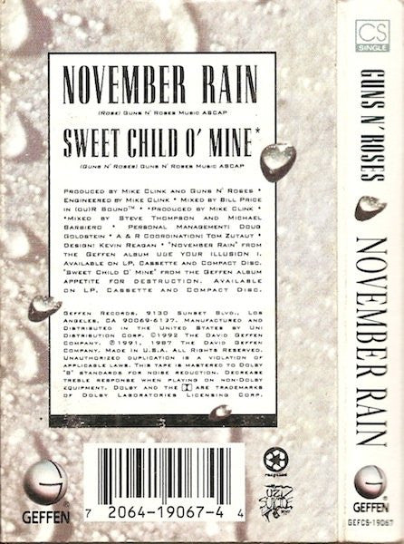 Guns N' Roses : November Rain (Single)