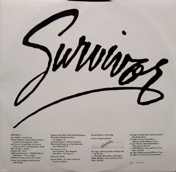 Survivor : Eye Of The Tiger (LP,Album,Stereo)