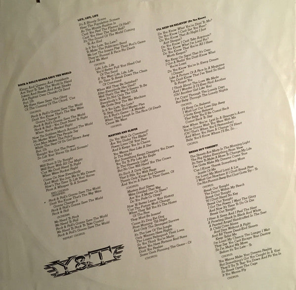 Y & T : In Rock We Trust (LP,Album)