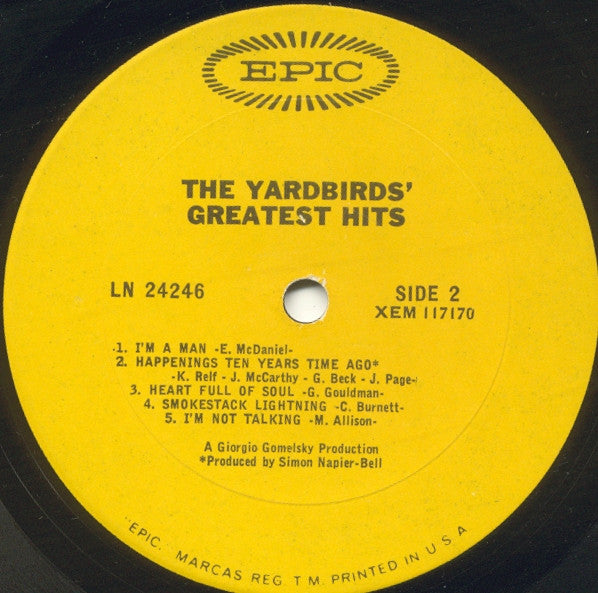 Yardbirds, The : The Yardbirds' Greatest Hits (LP,Compilation,Mono)