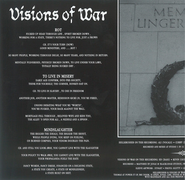 Hellkrusher / Visions Of War : Hellkrusher / Visions Of War (7",33 ⅓ RPM,EP,Limited Edition,Numbered)
