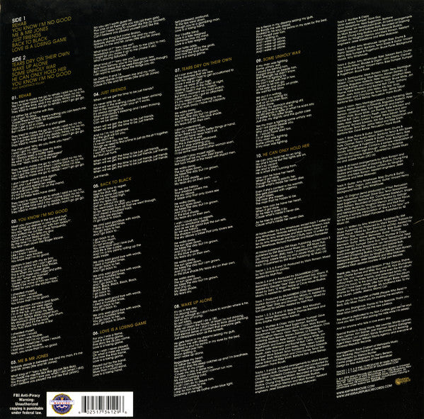 Amy Winehouse : Back To Black (LP,Album,Repress,Stereo)