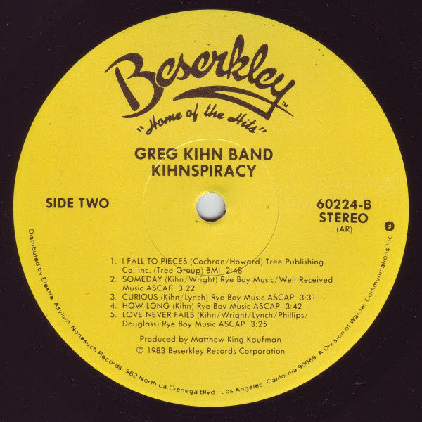 Greg Kihn Band : Kihnspiracy (LP,Album)