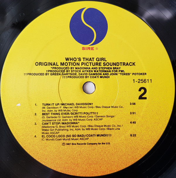 Madonna : Who's That Girl (Original Motion Picture Soundtrack) (LP,Album)
