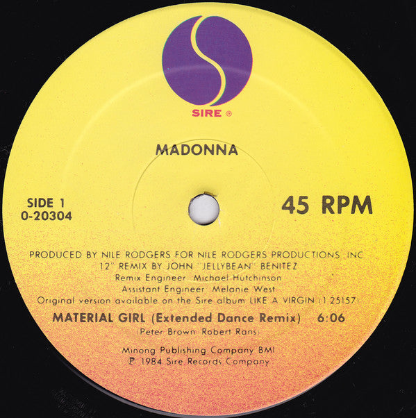 Madonna : Material Girl (12",45 RPM,Maxi-Single)