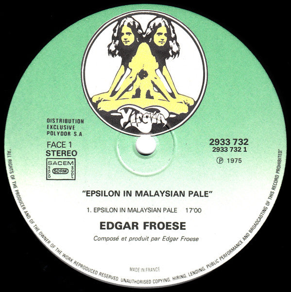 Edgar Froese : Epsilon In Malaysian Pale (LP,Album)