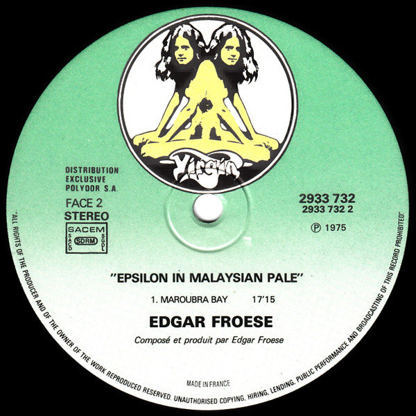 Edgar Froese : Epsilon In Malaysian Pale (LP,Album)