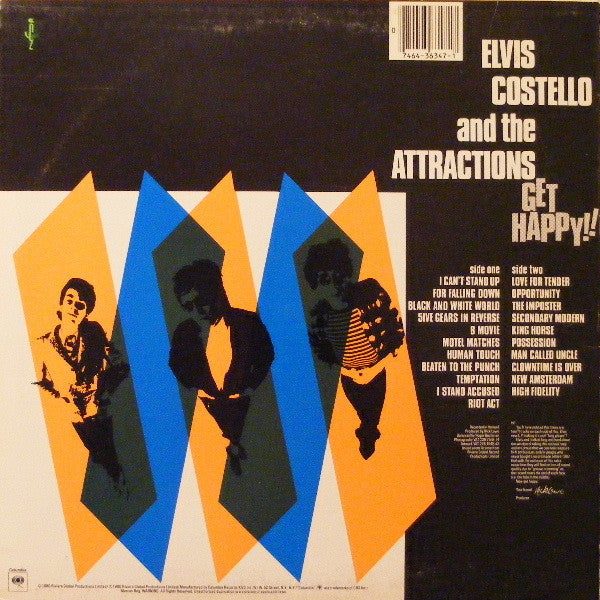 Elvis Costello & The Attractions : Get Happy!! (LP,Album,Stereo)