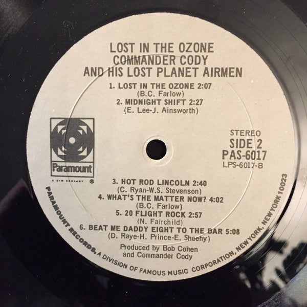 Commander Cody And His Lost Planet Airmen : Lost In The Ozone (LP,Album,Stereo)