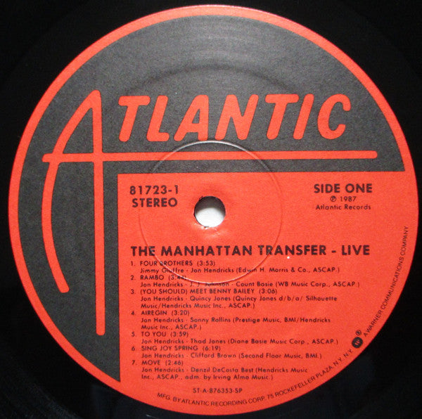 Manhattan Transfer, The : Live (LP,Album)