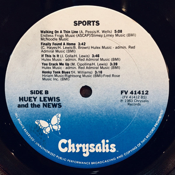 Huey Lewis & The News : Sports (LP,Album,Club Edition)