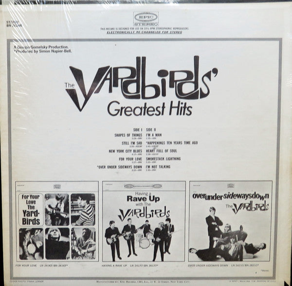 Yardbirds, The : The Yardbirds' Greatest Hits (LP,Compilation,Stereo)