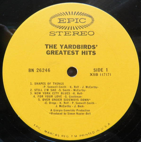 Yardbirds, The : The Yardbirds' Greatest Hits (LP,Compilation,Stereo)