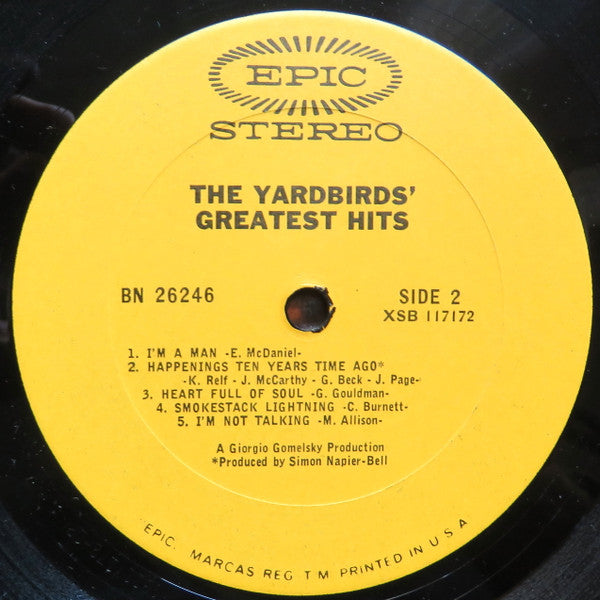 Yardbirds, The : The Yardbirds' Greatest Hits (LP,Compilation,Stereo)