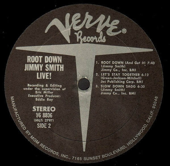 Jimmy Smith : Root Down - Jimmy Smith Live! (LP,Album,Stereo)