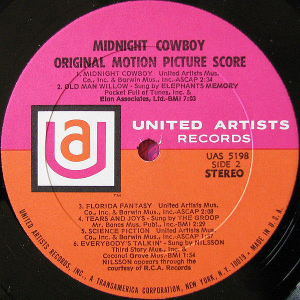 Various : Midnight Cowboy (Original Motion Picture Score) (LP,Album,Stereo)