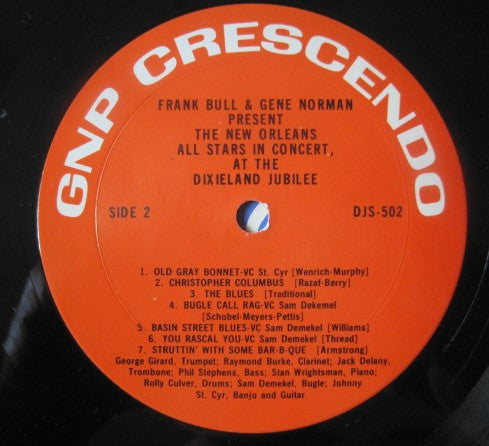 Frank Bull & Gene Norman Present New Orleans All Stars, The : In Concert, At The Dixieland Jubilee (LP)