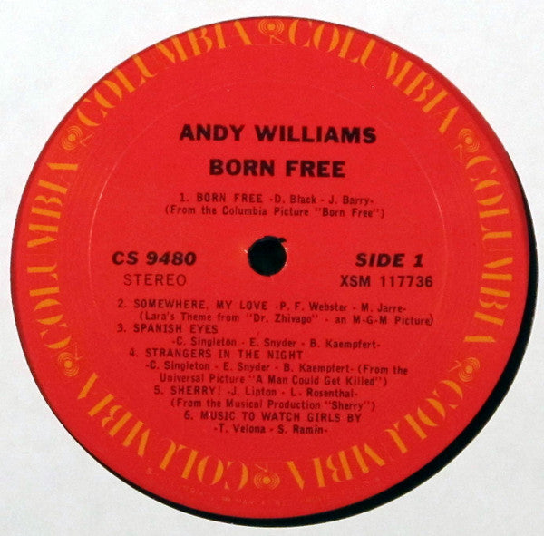 Andy Williams : Born Free (LP,Album,Reissue,Stereo)