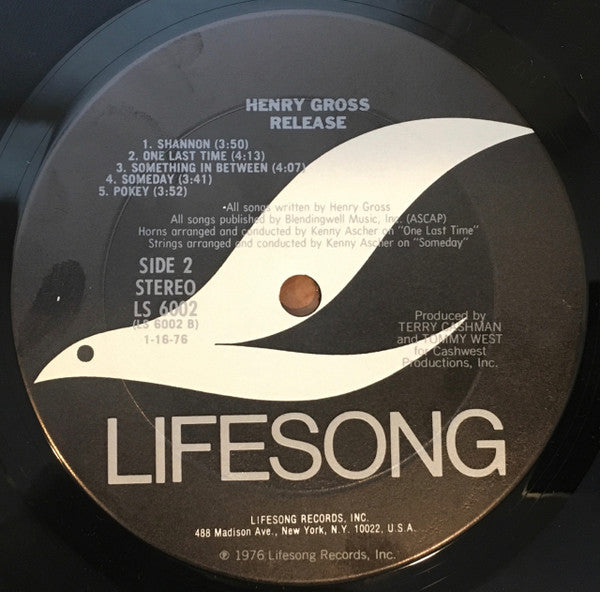 Henry Gross : Release (LP,Album,Repress)