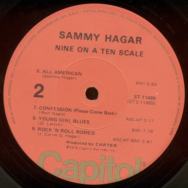 Sammy Hagar : Nine On A Ten Scale (LP,Album)