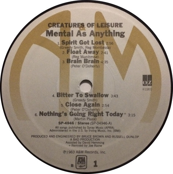Mental As Anything : Creatures Of Leisure (LP,Album)