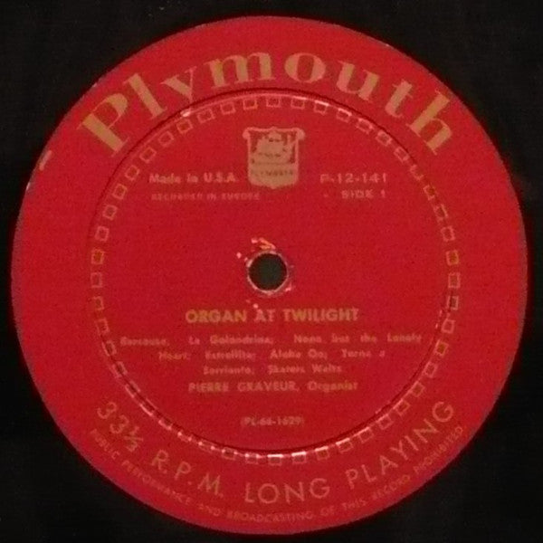 Pierre Graveur : Organ At Twilight (LP,Mono)