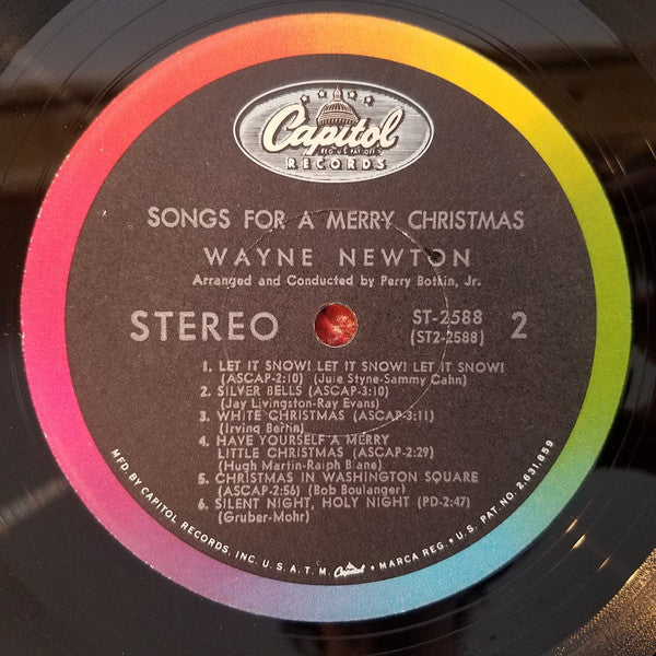 Wayne Newton : Songs For A Merry Christmas (LP,Album,Stereo)