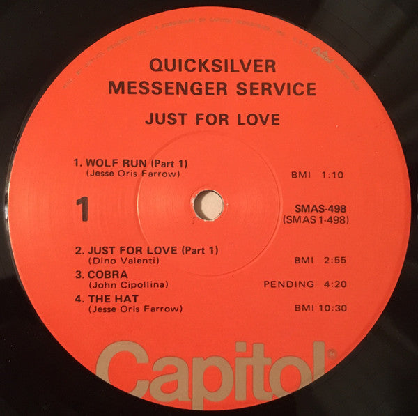 Quicksilver Messenger Service : Just For Love (LP,Album,Reissue)