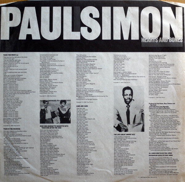 Paul Simon : Hearts And Bones (LP,Album,Stereo)