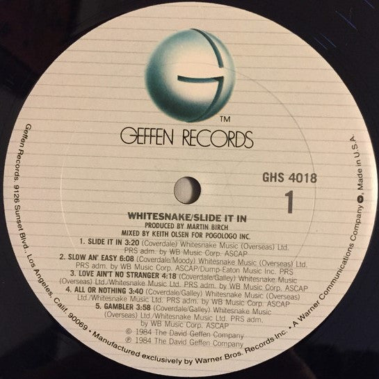 Whitesnake : Slide It In (LP,Album,Club Edition)