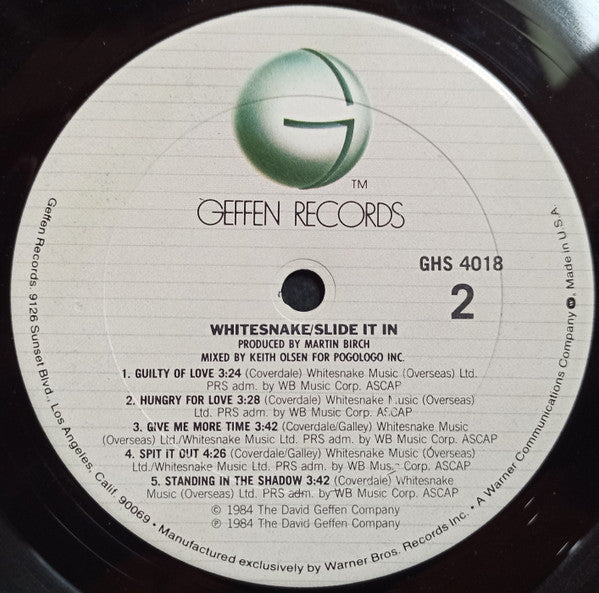 Whitesnake : Slide It In (LP,Album,Club Edition)
