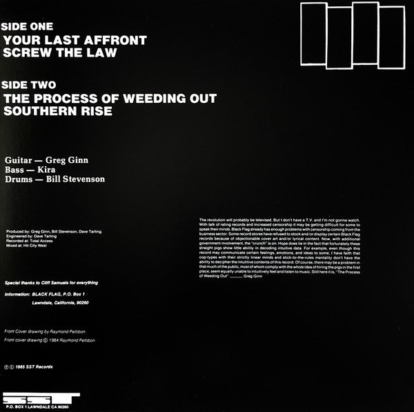 Black Flag : The Process Of Weeding Out (12",EP,33 ⅓ RPM,Reissue)