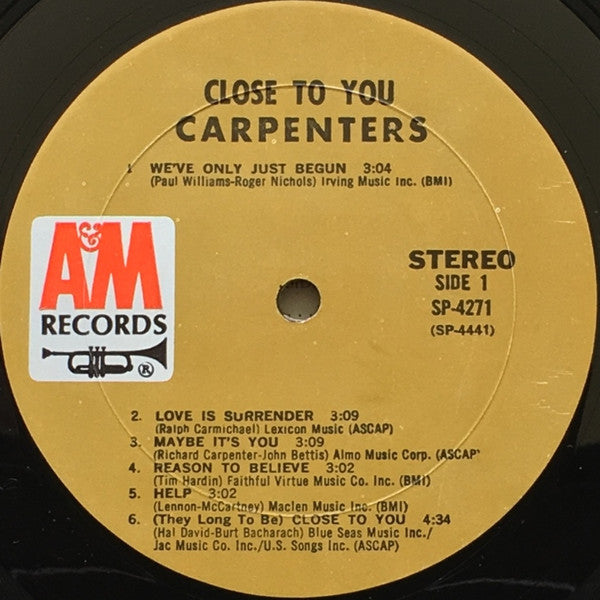 Carpenters : Close To You (LP,Album,Stereo)