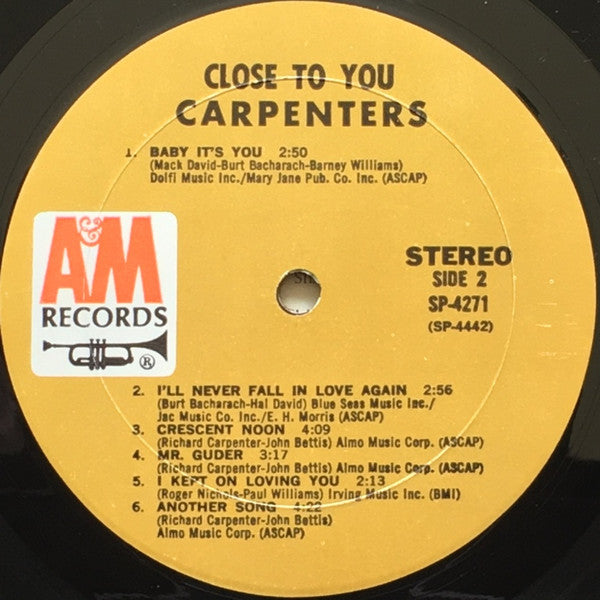 Carpenters : Close To You (LP,Album,Stereo)
