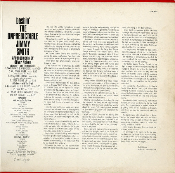 Jimmy Smith : Bashin' - The Unpredictable Jimmy Smith (LP,Album,Mono)