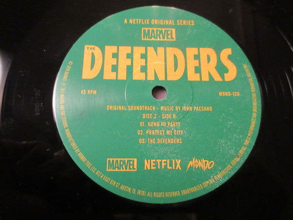John Paesano : Marvel's The Defenders Original Soundtrack (12",45 RPM,Album)