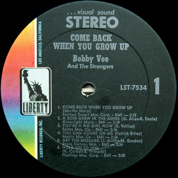 Bobby Vee : Come Back When You Grow Up (LP,Album,Stereo)