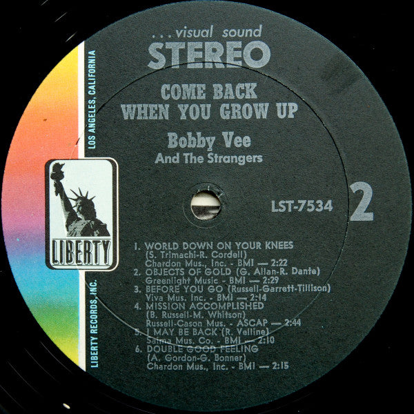 Bobby Vee : Come Back When You Grow Up (LP,Album,Stereo)