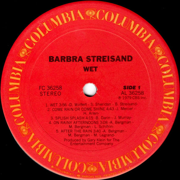 Barbra Streisand : Wet (LP,Album)