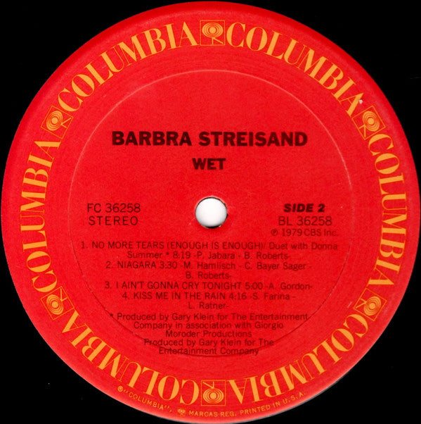 Barbra Streisand : Wet (LP,Album)