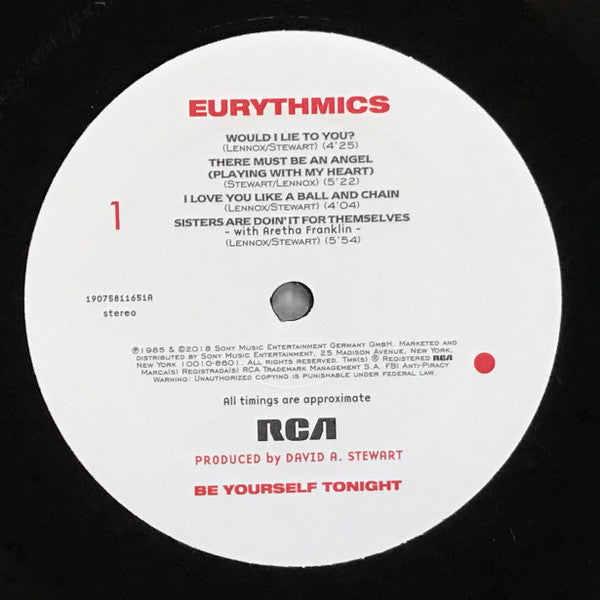 Eurythmics : Be Yourself Tonight (LP,Album,Reissue,Remastered)