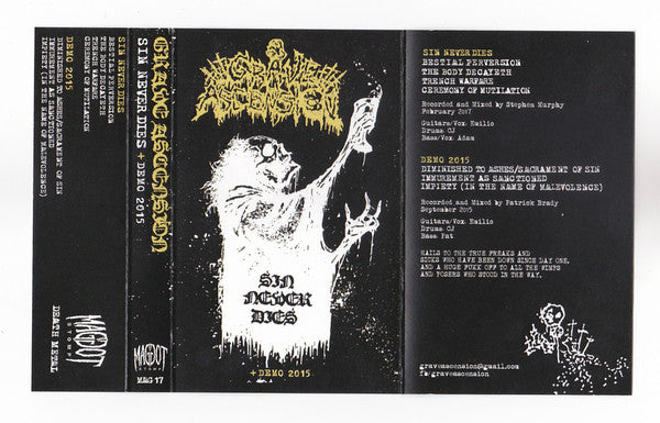 Grave Ascension : Sin Never Dies + Demo 2015 (EP,Limited Edition,Reissue)
