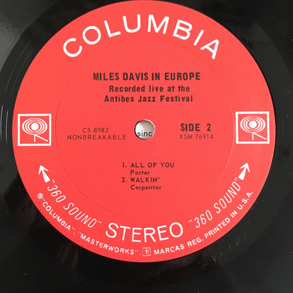 Miles Davis : Miles Davis In Europe (LP,Album,Stereo)