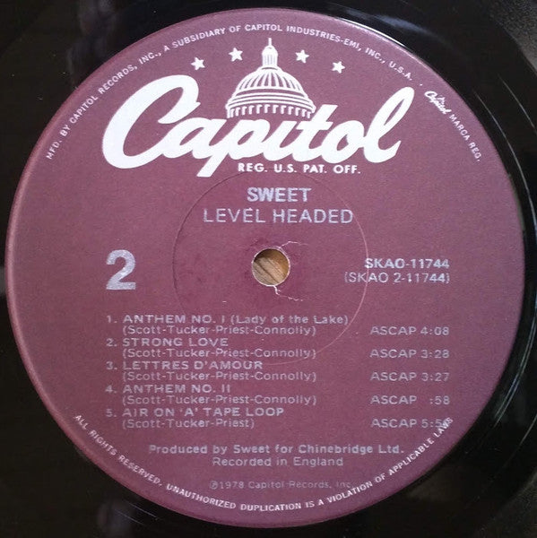 Sweet, The : Level Headed (LP,Album)