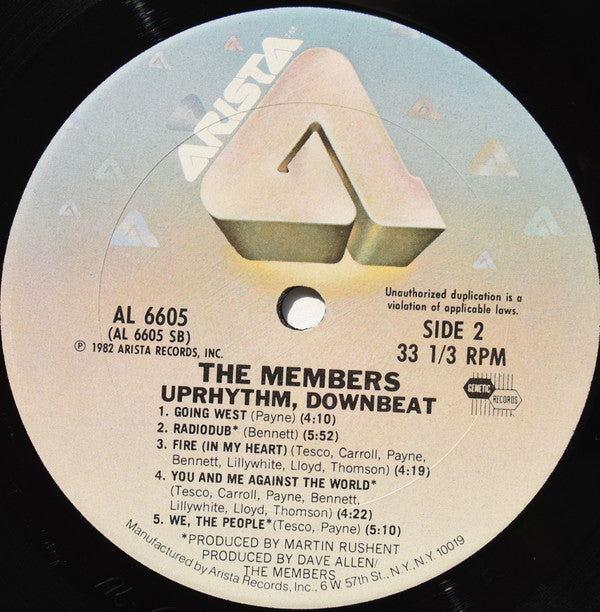 Members, The : Uprhythm, Downbeat (LP,Album)