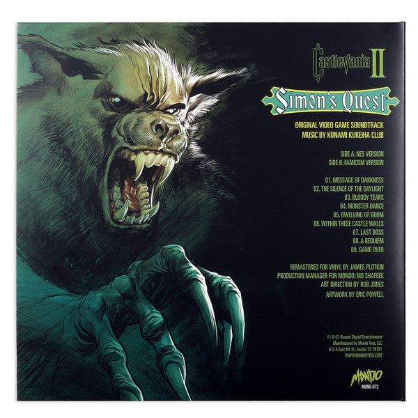 Konami Kukeiha Club : Castlevania II: Simon's Quest - Original Video Game Soundtrack (LP,10",45 RPM,Limited Edition)