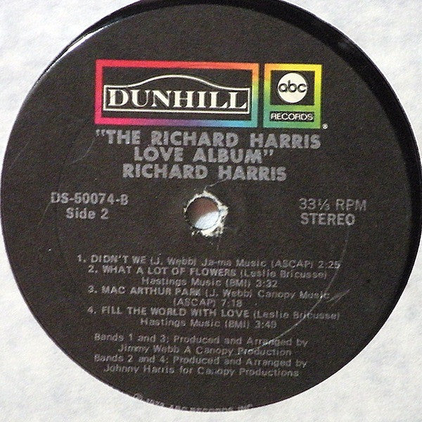 Richard Harris : The Richard Harris Love Album (LP,Album,Compilation,Stereo)