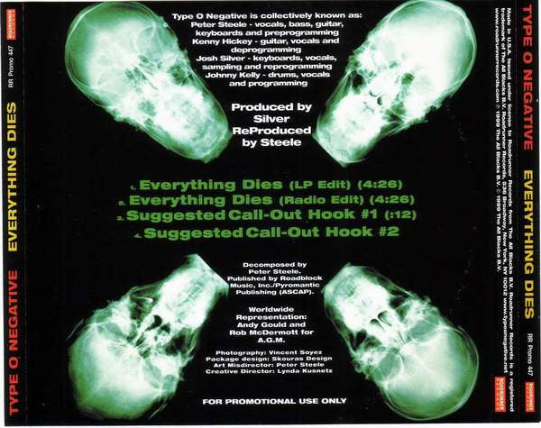 Type O Negative : Everything Dies (Single,Promo)