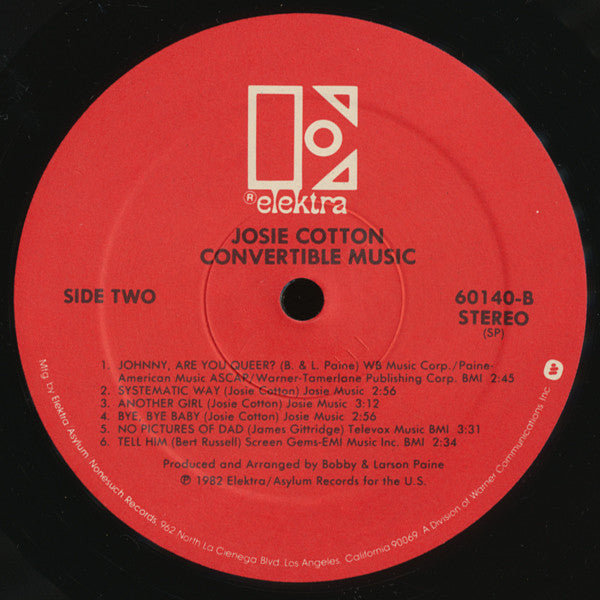 Josie Cotton : Convertible Music (LP,Album)