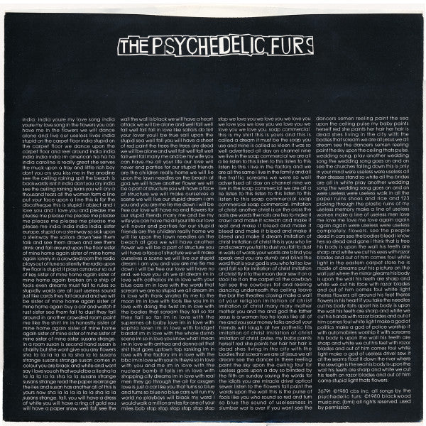 Psychedelic Furs, The : The Psychedelic Furs (LP,Album)